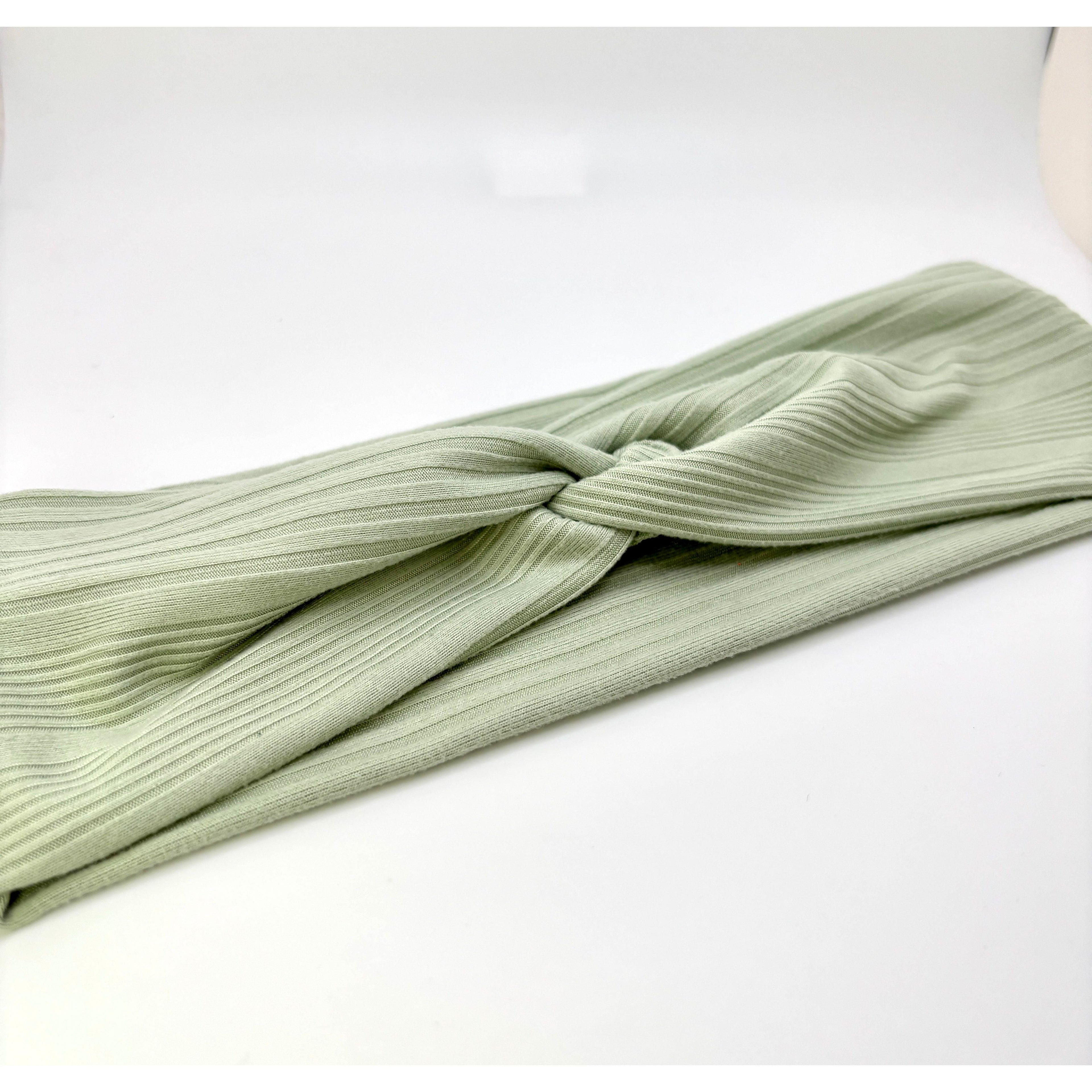 Sage Green Ribbed Twist Knot Headband