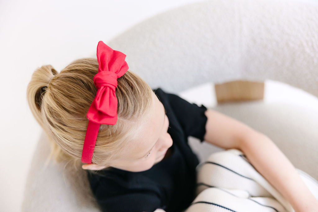 Black Solid Bow Headband