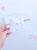 White Mini Pinwheel Bow