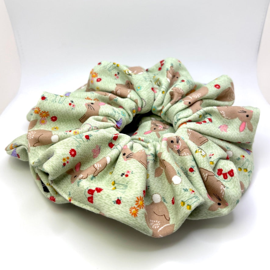 Green Bunnies Easter Scrunchie