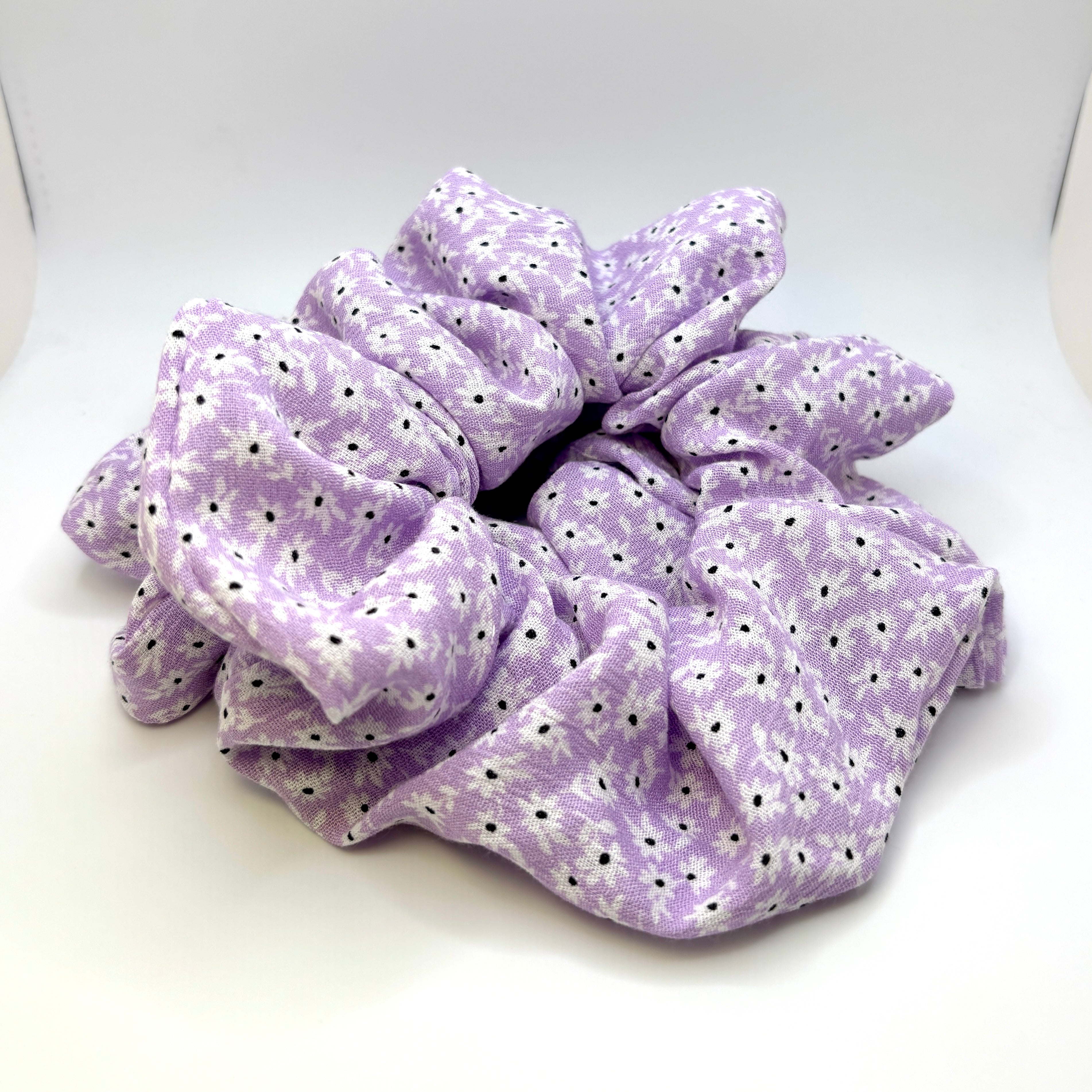 Purple Flower Summer Scrunchie