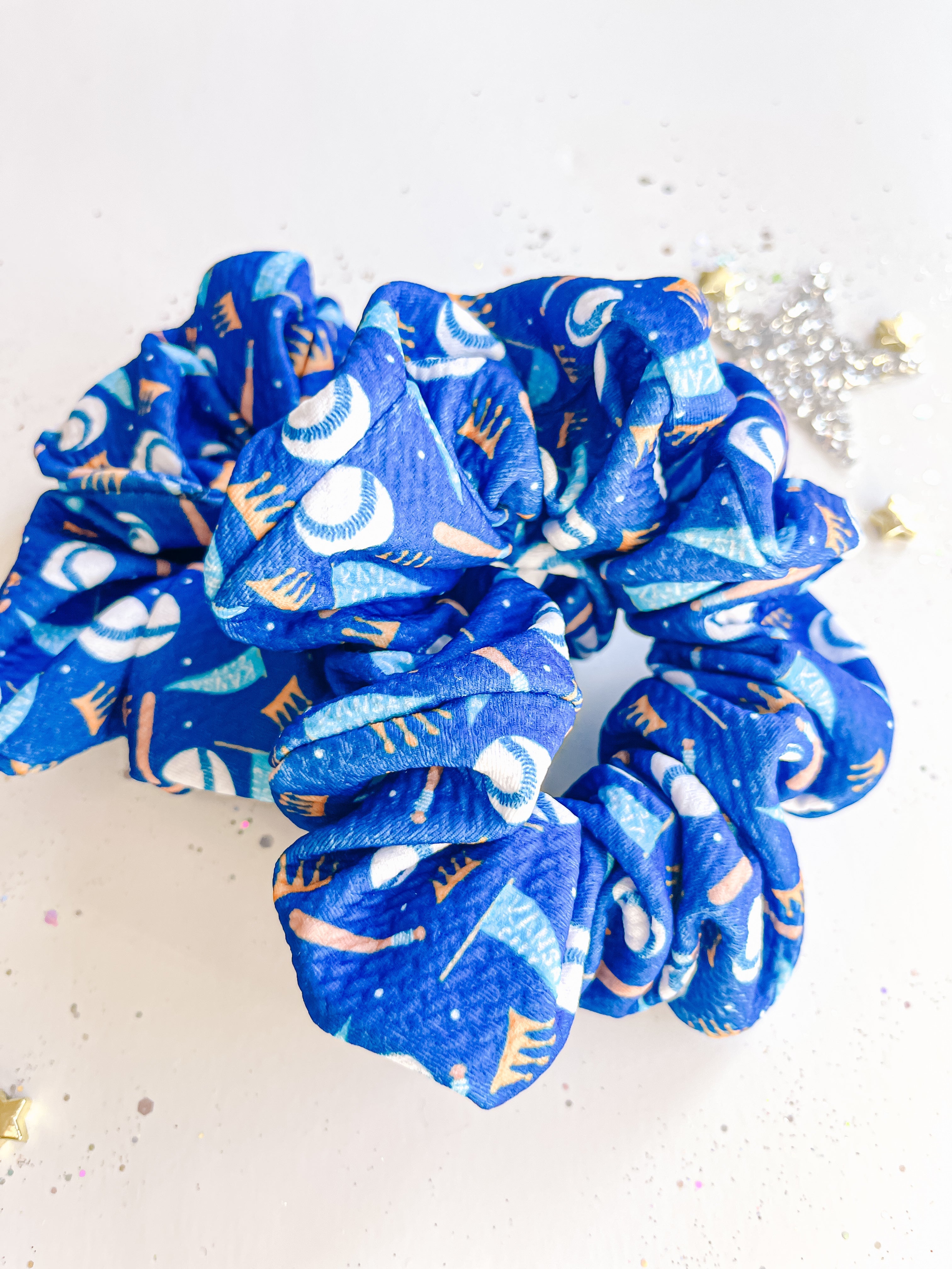 Blue Kansas City Baseball Regular Scrunchy
