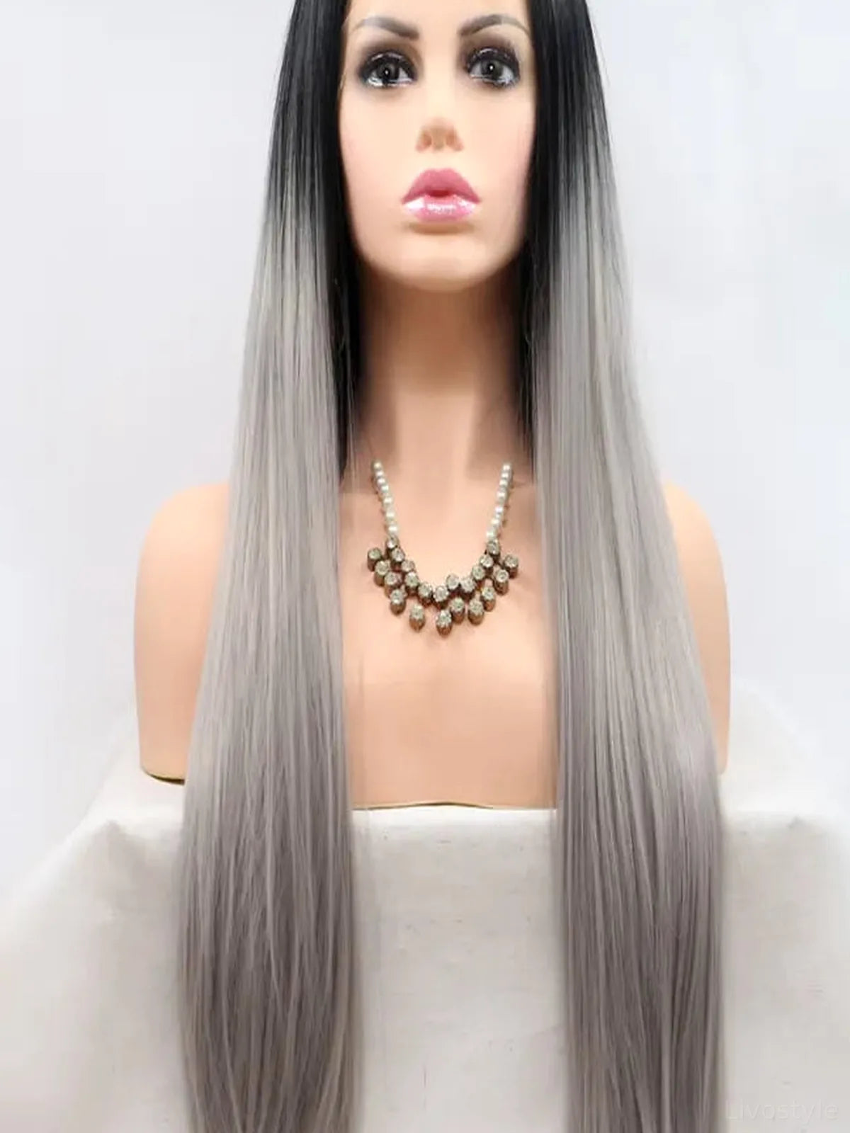 13*3" Lace Front Wigs Synthetic Long Straight 24" 130% Density