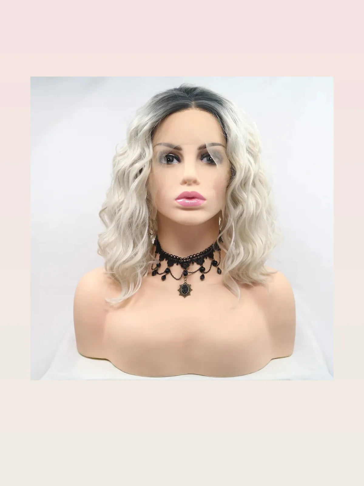 12" Lace Front Synthetic Wig, Mid-Length Wavy