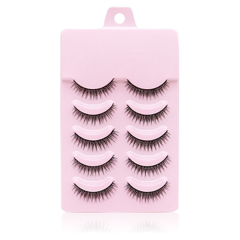 Natural Short Cross False Eyelashes Handmade Soft Fake Lashes Eye Makeup Beauty Accessories 5 Pairs