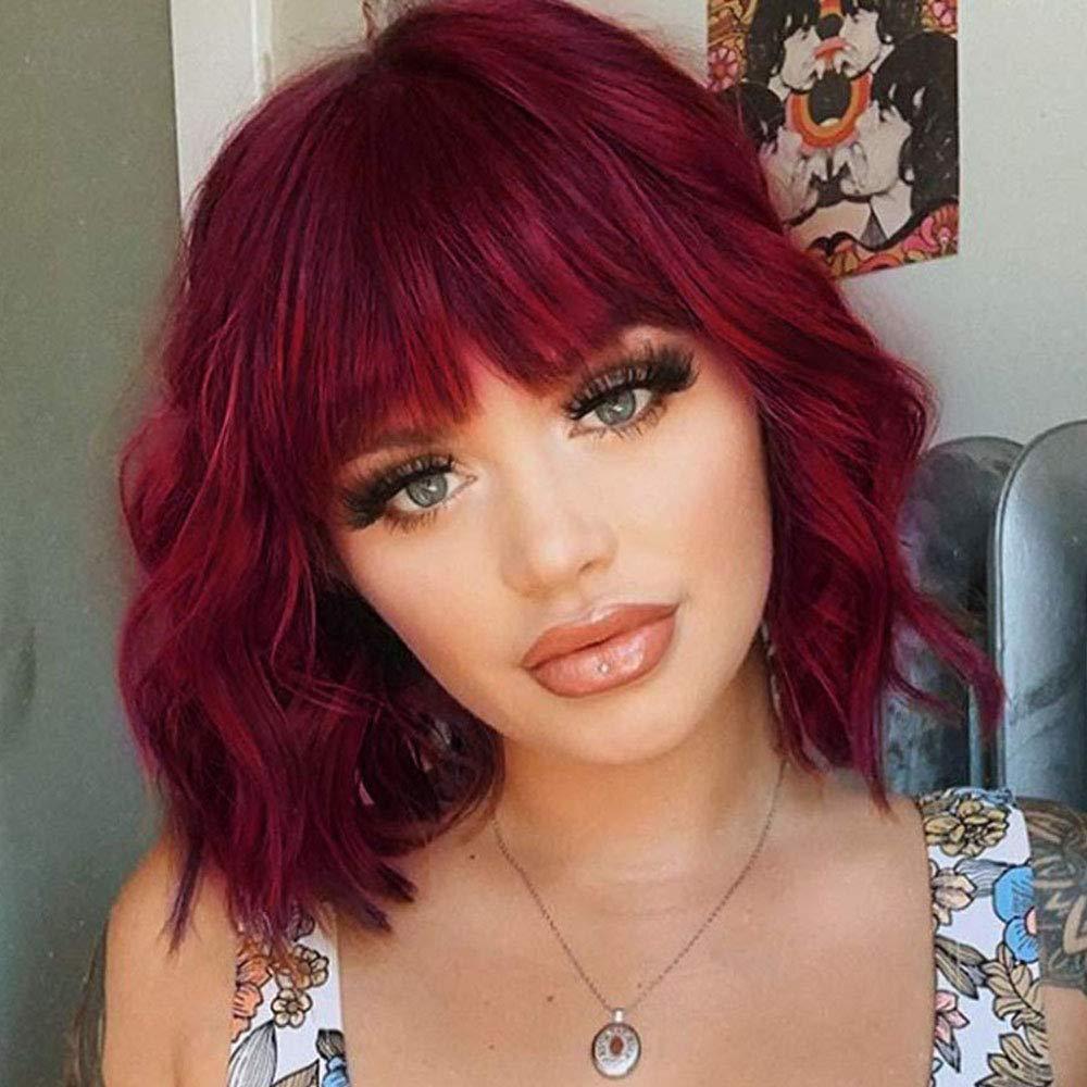 European & American Short Black Curly Wig Set