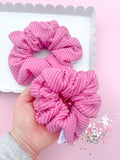 Taffy Pink Ribbed Oversized Scrunchy