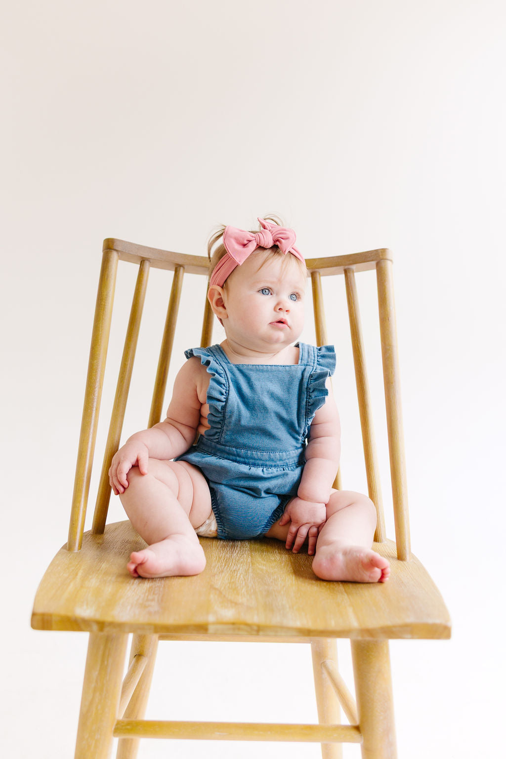 Black Solid Baby Bow Turban