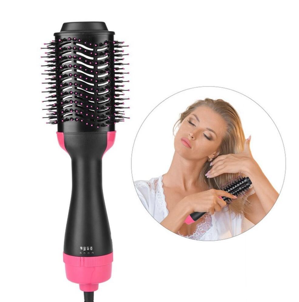 One-Step Electric Hair Dryer & Styler Hot Air Brush in Black and Pink for Fast Drying, Volumizing, Straightening, Smoothing and Salon-Style Blowouts at Home