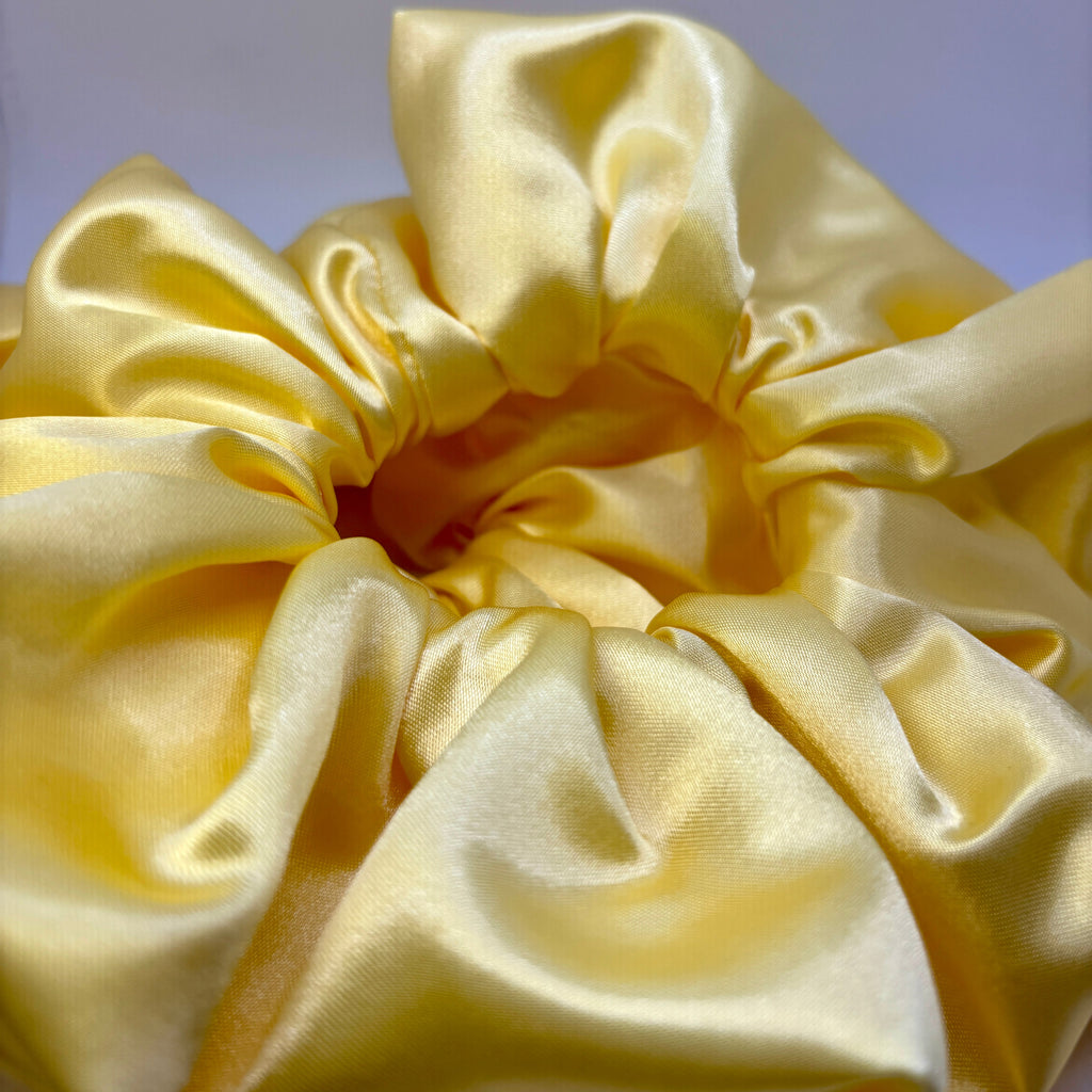 Pastel Yellow Silk Scrunchie