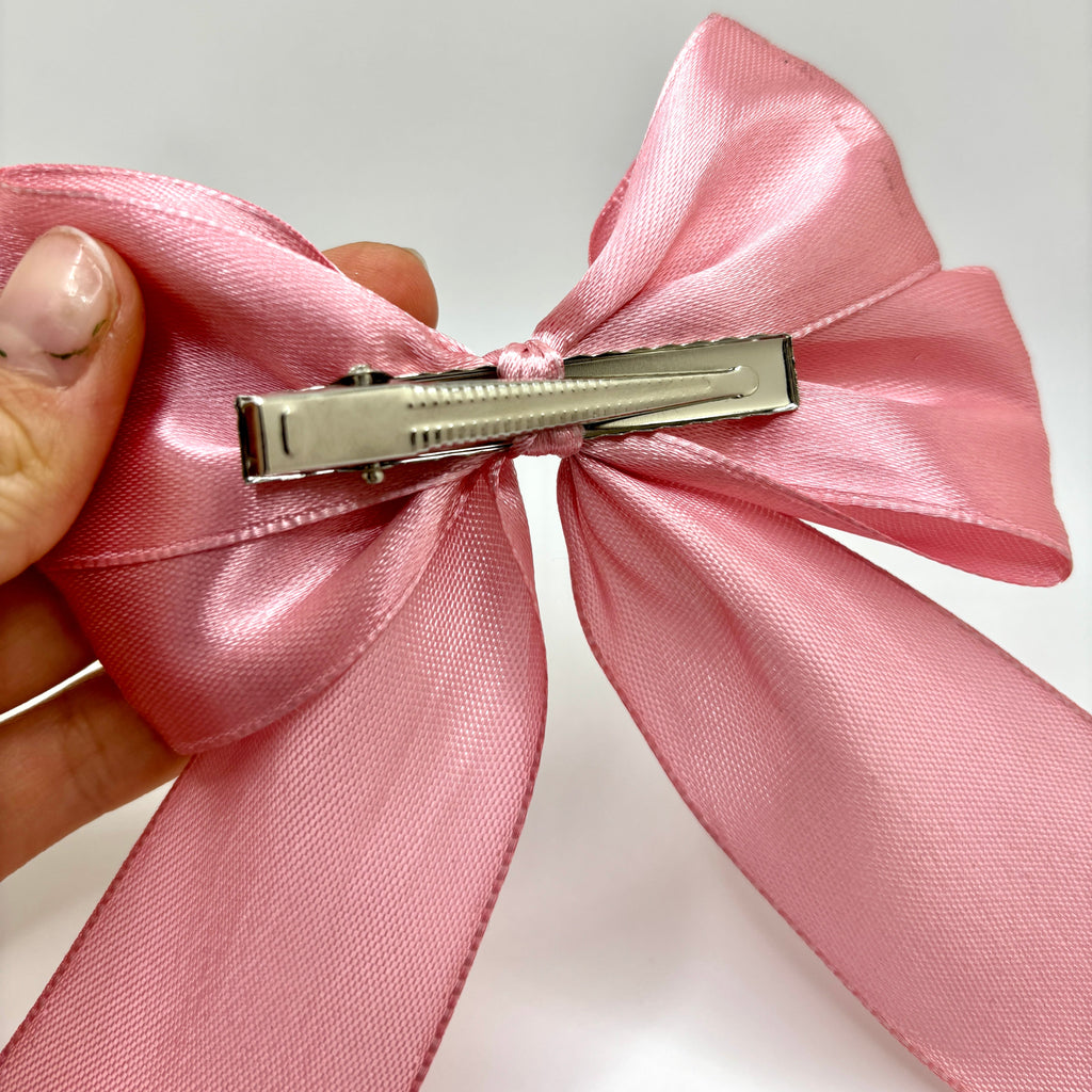 Pink Silk Double Bow