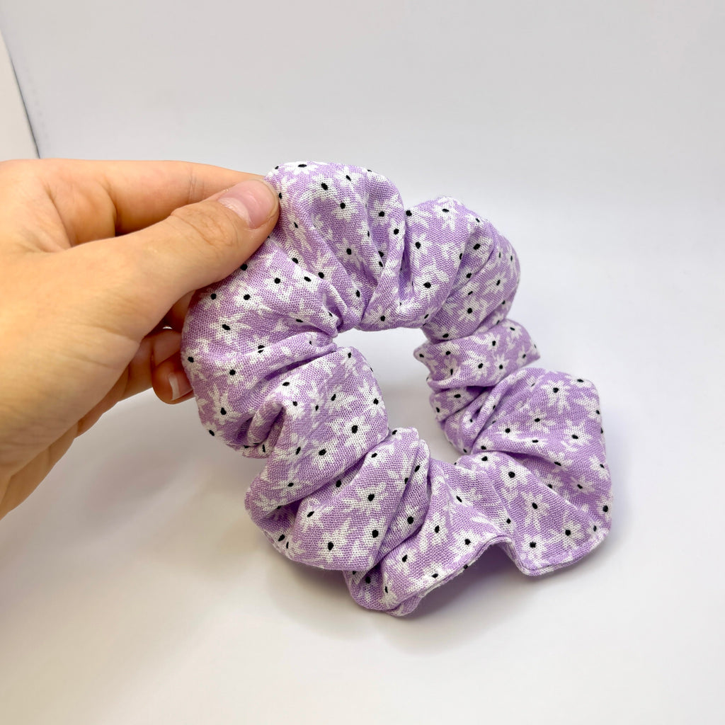 Mini Purple Flower Summer Scrunchie