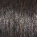 Close-up of dark brown hair texture. Raquel Welch Model Mode Wig