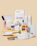 Royalty Soaps Cold Process Starter Soap Making Kit with soap base, mixing tools, molds, colorants, bottles, gloves and soap-making supplies