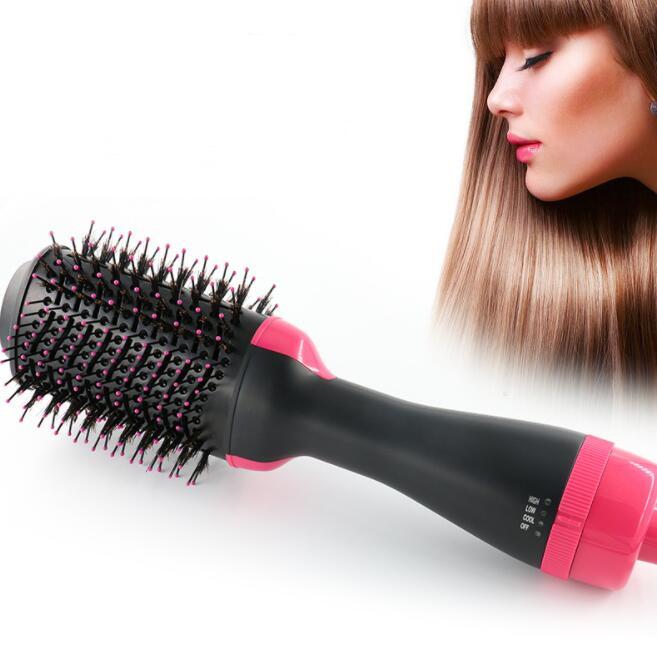 Black and Pink One-Step Electric Hair Dryer & Styler Hot Air Brush for Fast Drying, Volumizing, Smoothing, Straightening, Frizz Control and Salon-Style Blowouts at Home