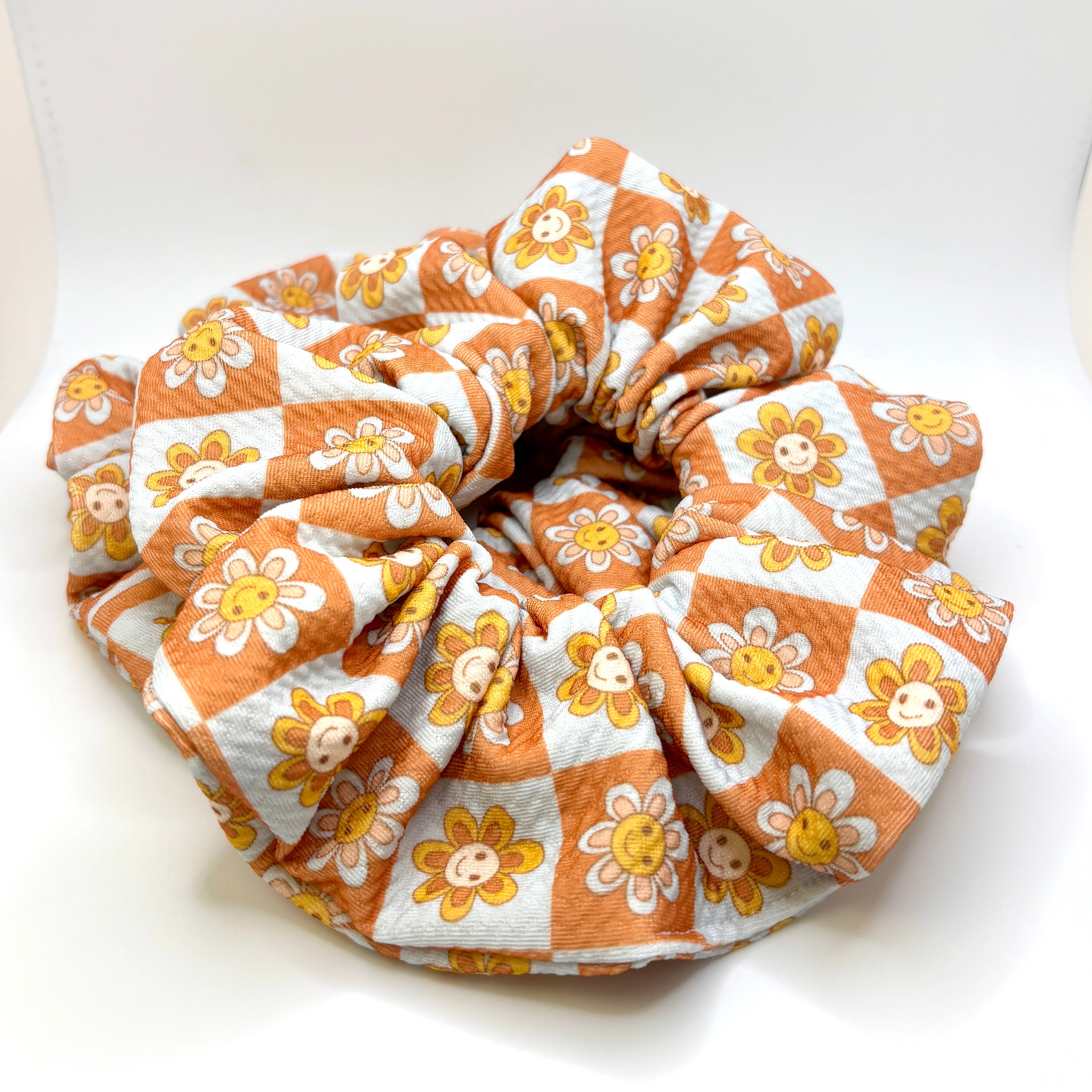 Boho Checkered Summer Scrunchie