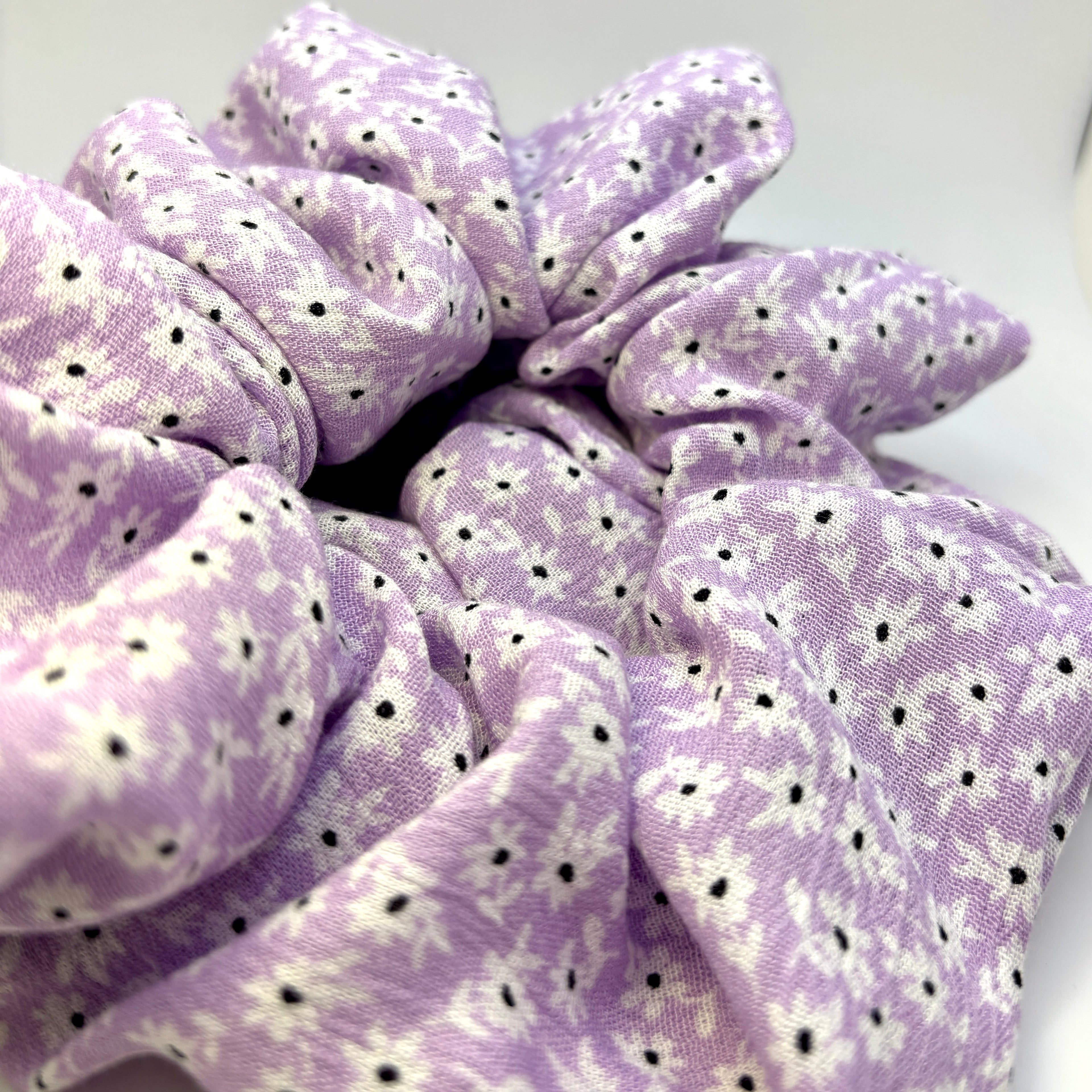 Purple Flower Summer Scrunchie