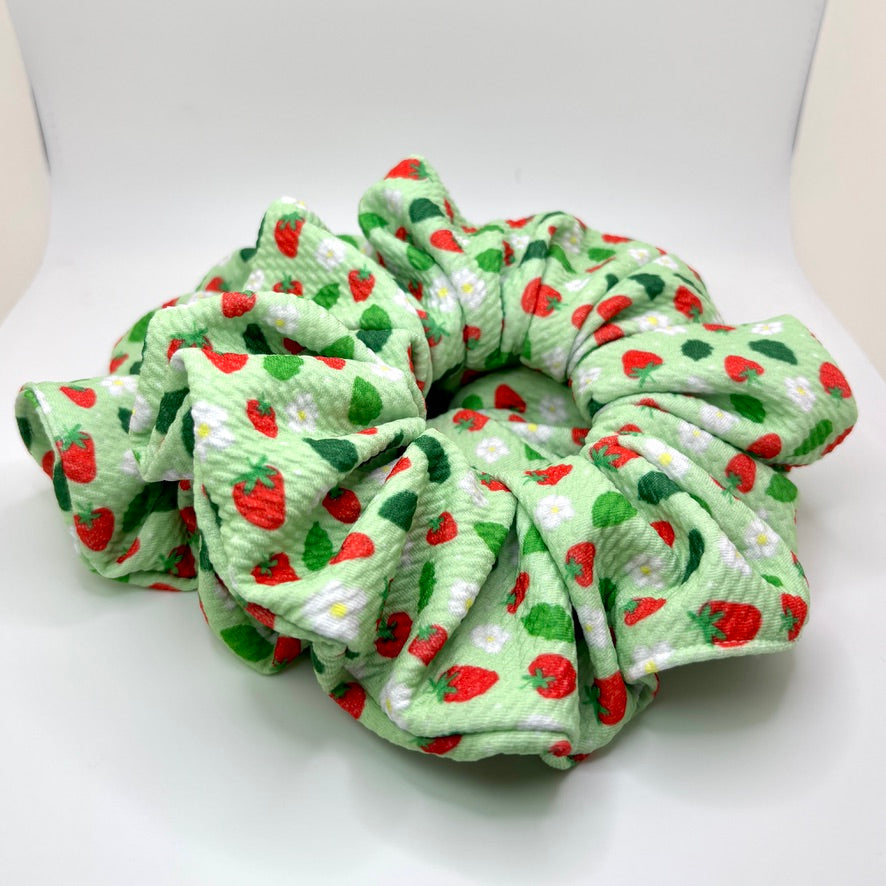Green Strawberry Bullet Scrunchie