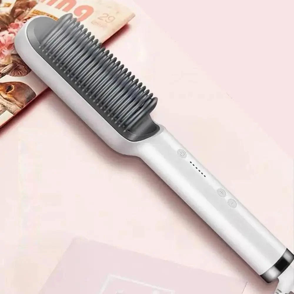 3 IN 1 Multifunctional Hair Straightener Comb Hair Black Red Straightening Brush Portable Comb Fast Heating Men Beard Straightener For Traveling Perfect Gift For Adults