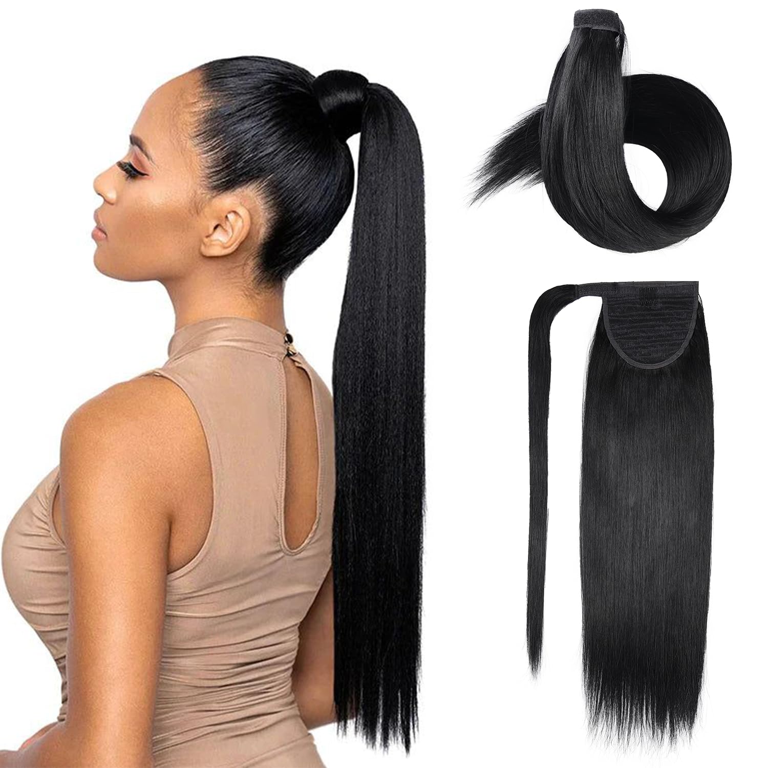 VIP PONYTAIL  / Silky 18"  100% Human Hair