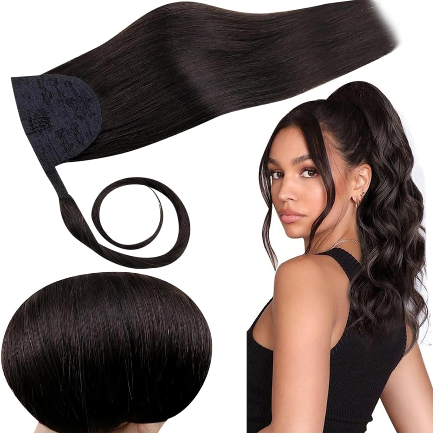 VIP PONYTAIL  / Silky 18"  100% Human Hair