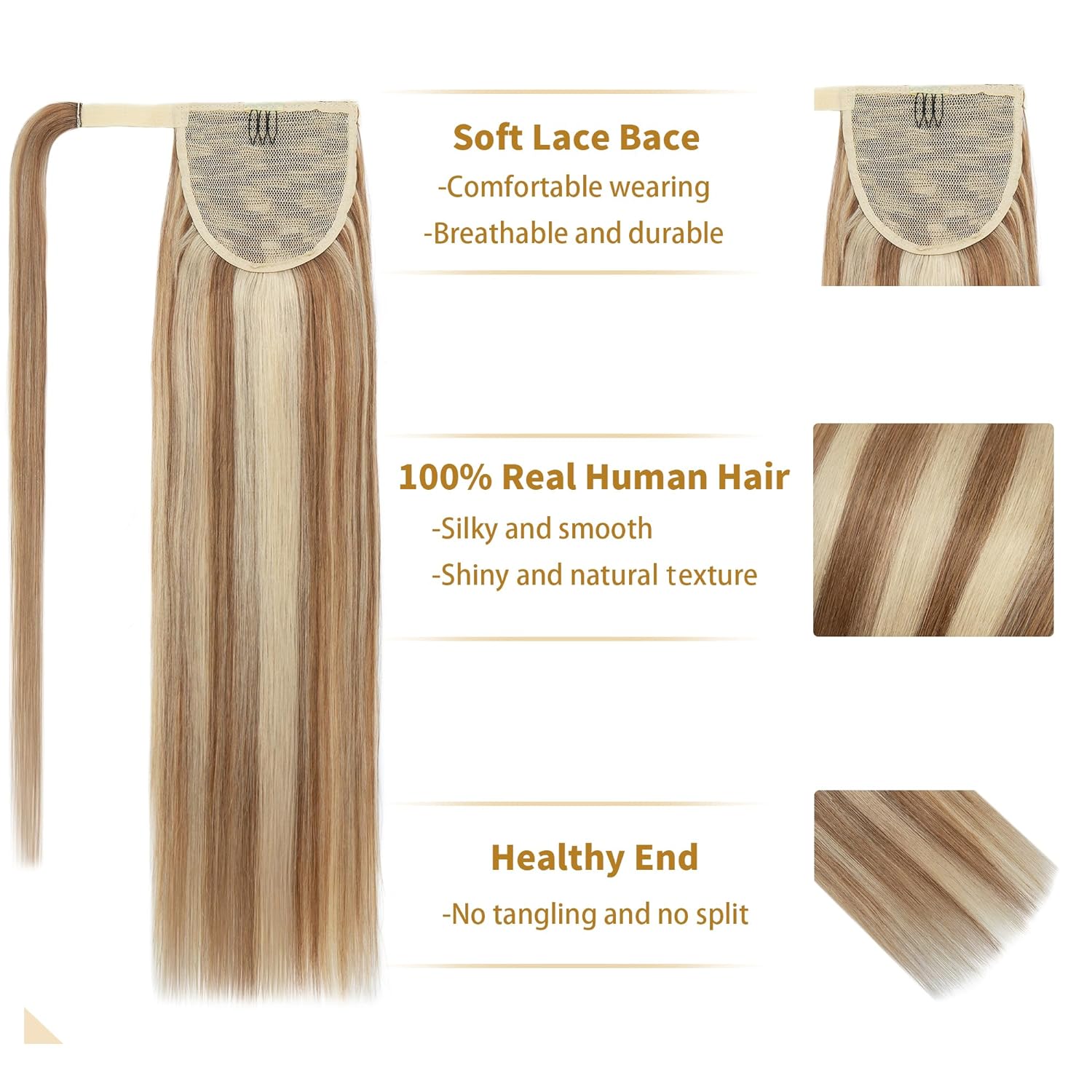 VIP PONYTAIL  / Silky 18"  100% Human Hair