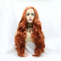 24" Lace Front Synthetic Wig in Ginger, Long Wavy
