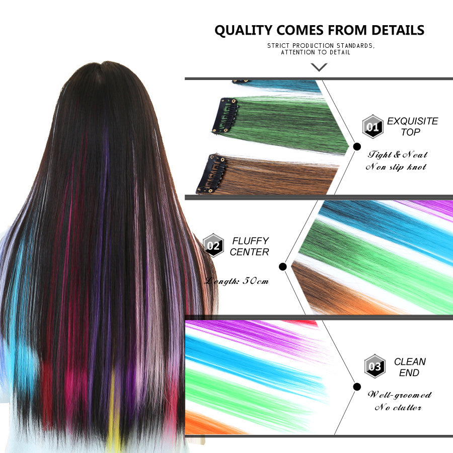 Colorful Hair Extensions – Vibrant Clip-In Hair Pieces for Women & Girls