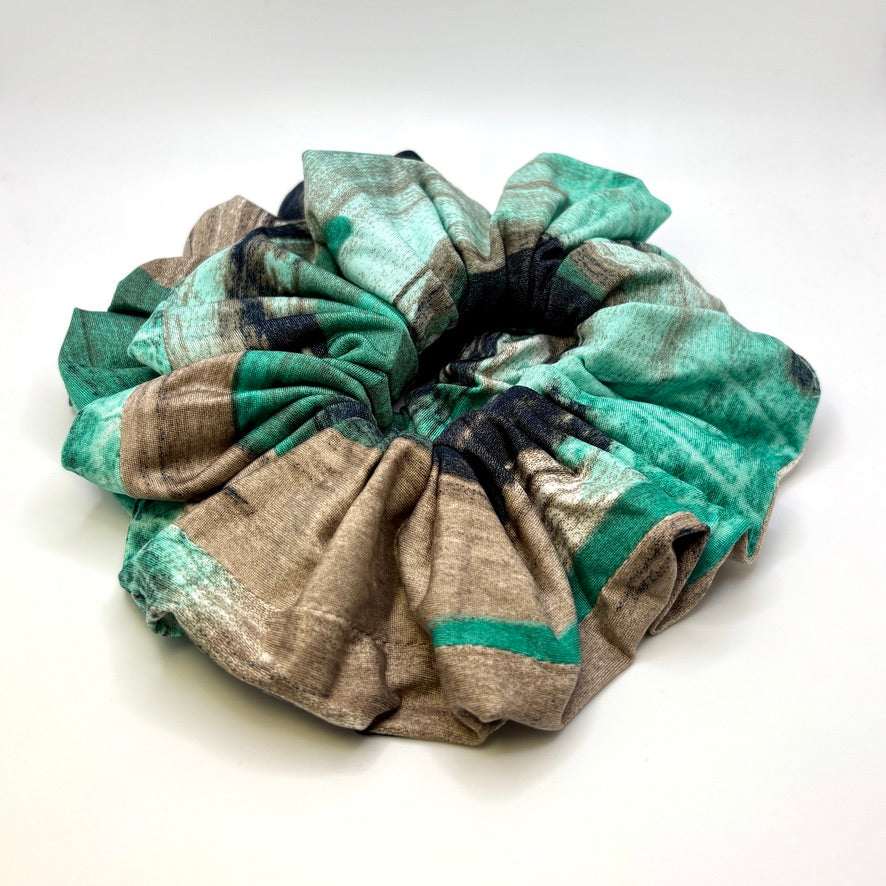 Teal Marble Scrunchie