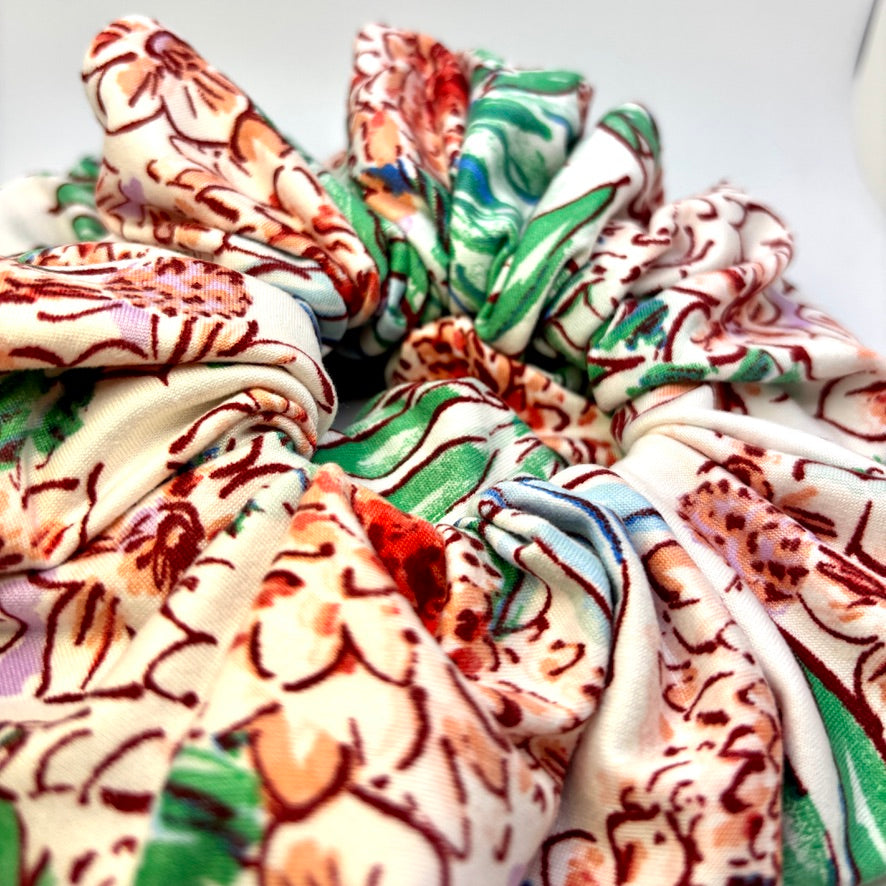 Tropical Leaves Summer Scrunchie
