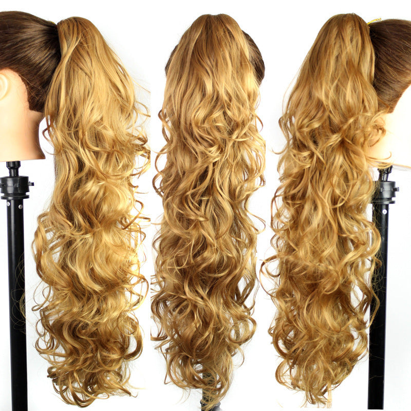 US EU Female Wig Chemical Fiber Ponytail Clip Long Curly