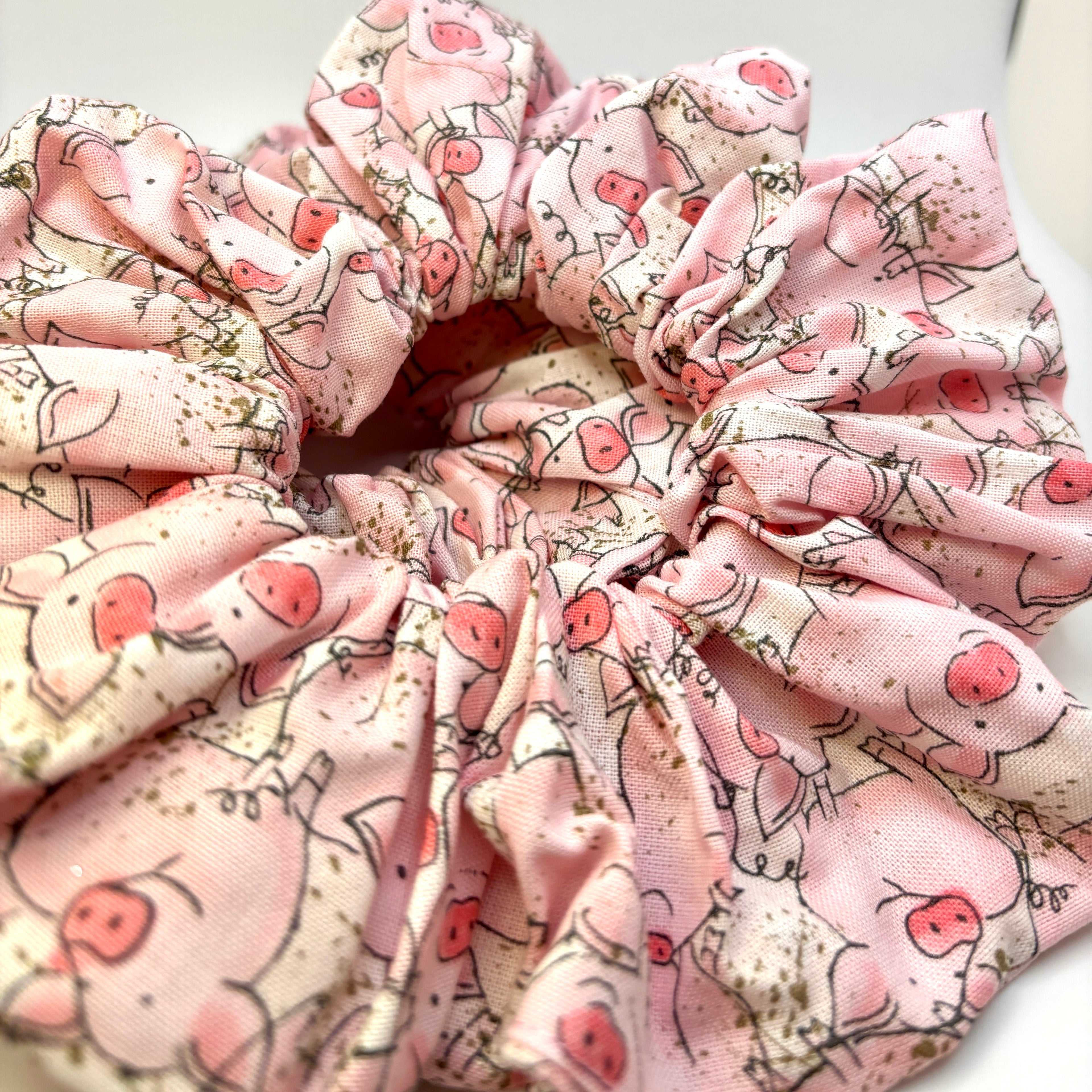 Pink Pigs Scrunchie