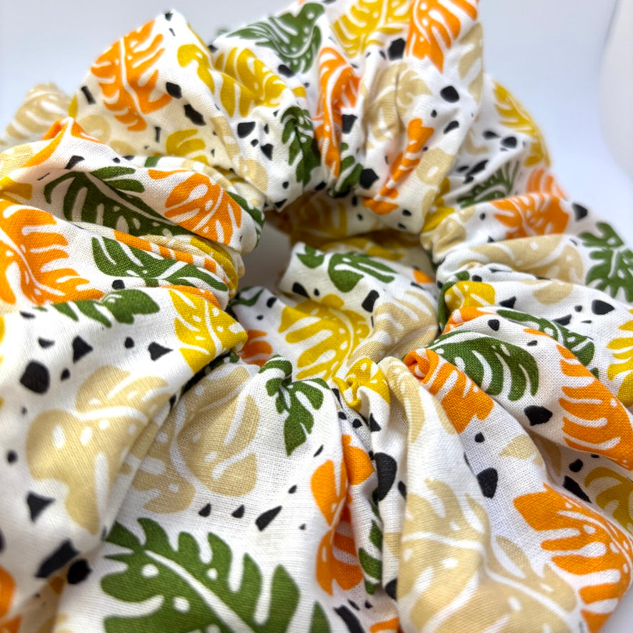 Tropical Leaves Foliage Scrunchie