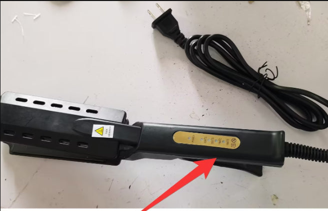 Black steam hair straightener flat iron with adjustable temperature controls, ceramic styling plates and US power cord for smooth straight hair styling