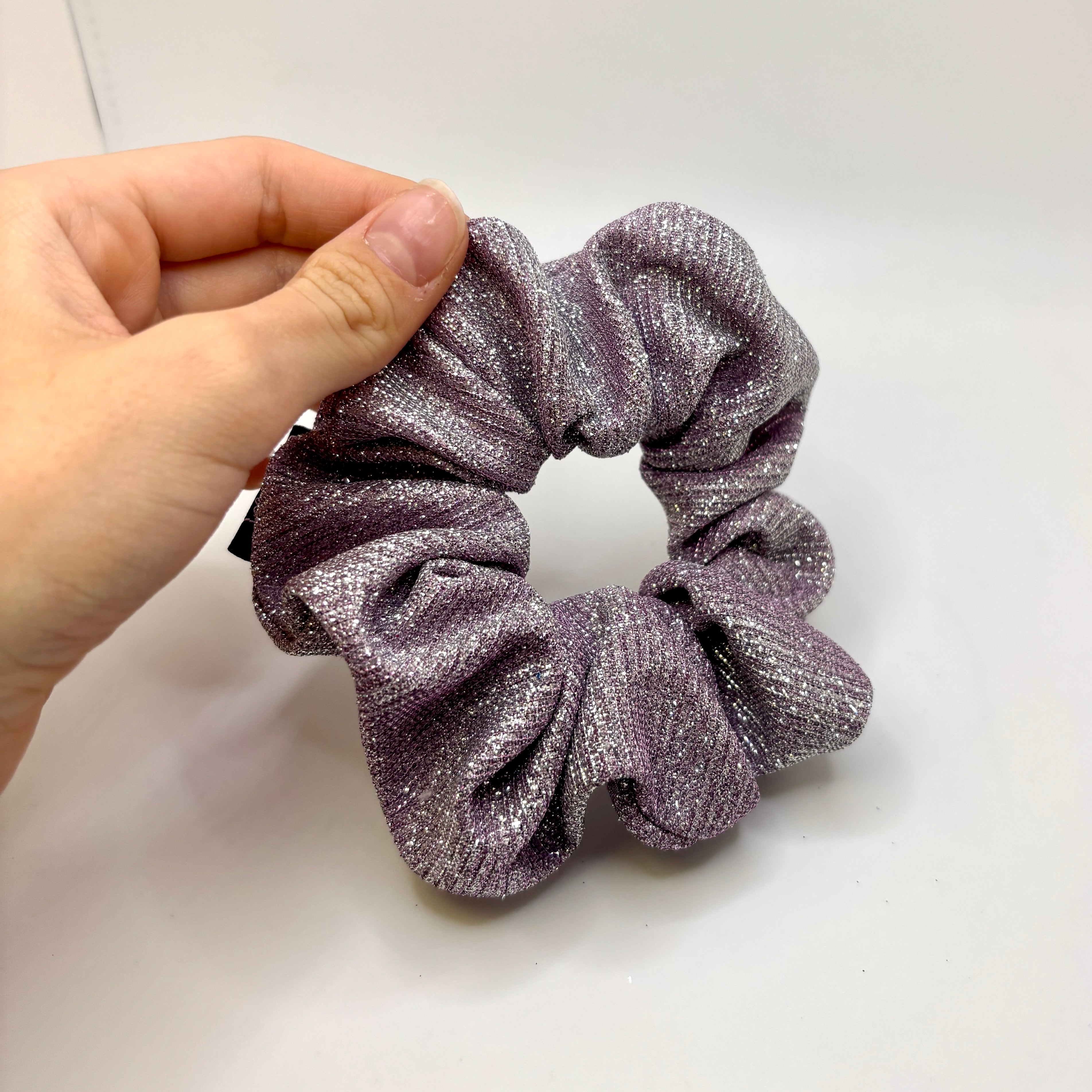 Mini Lavender Sparkle Scrunchie