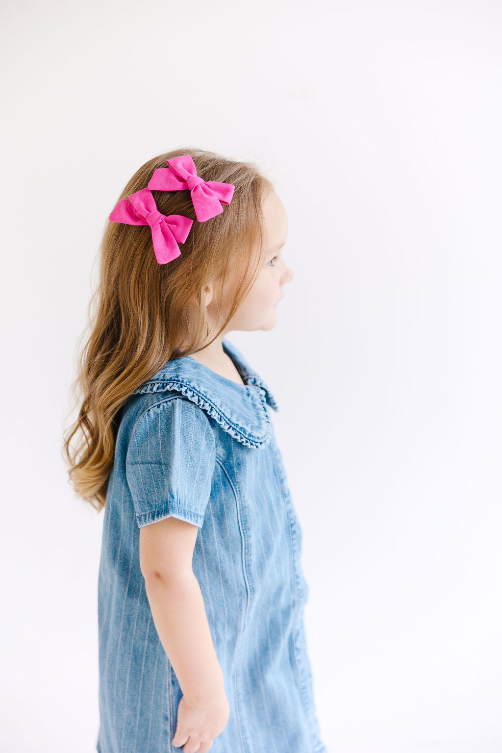 Purple Mini Solid Pinwheel Pigtail Bow Set