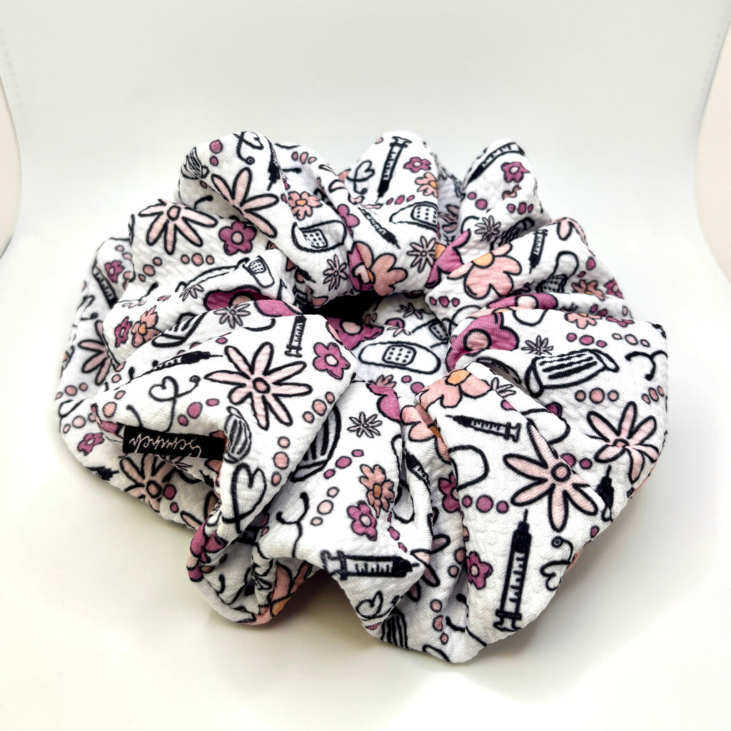 Floral Nurse Healthcare Bullet Scrunchie