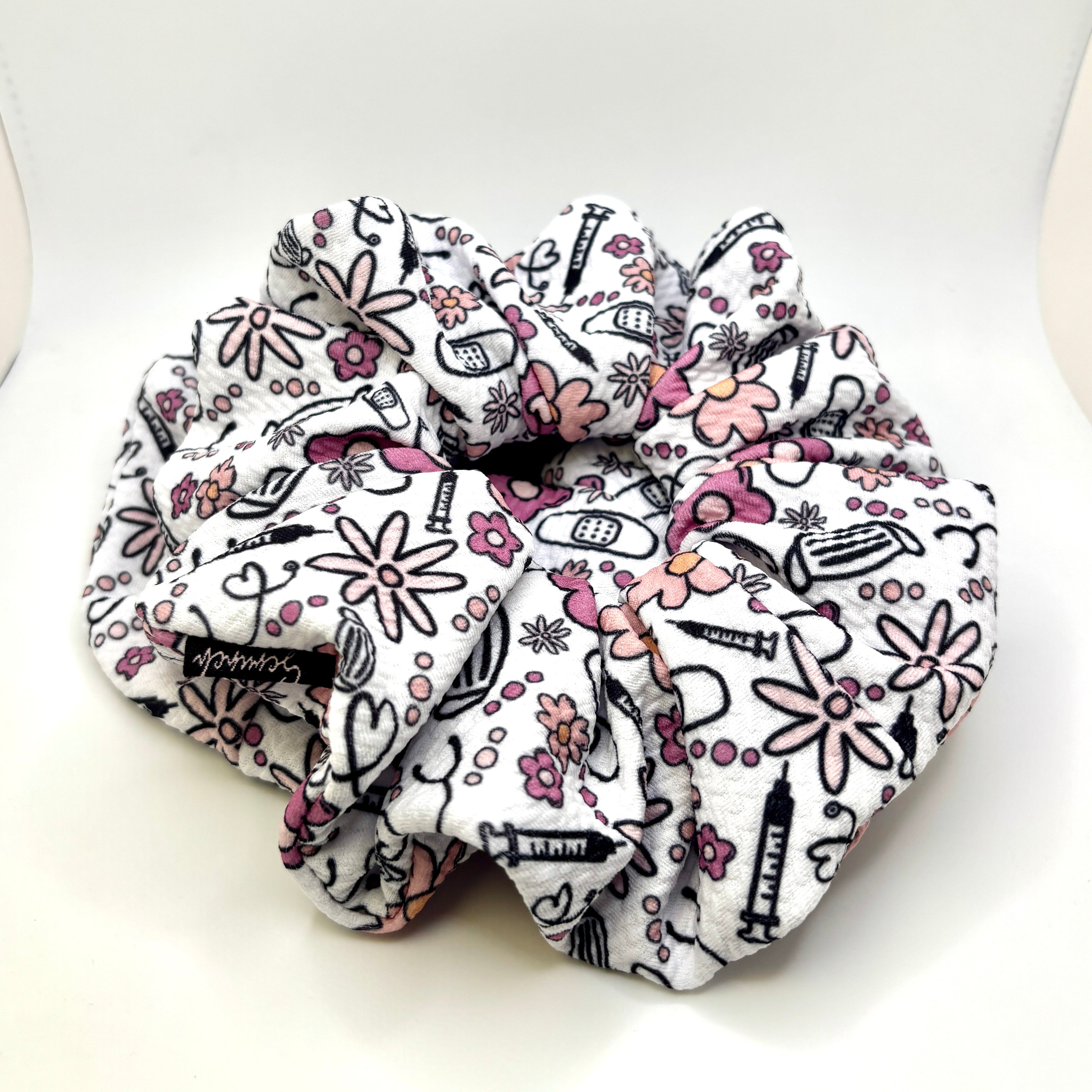 Floral Nurse Healthcare Bullet Scrunchie