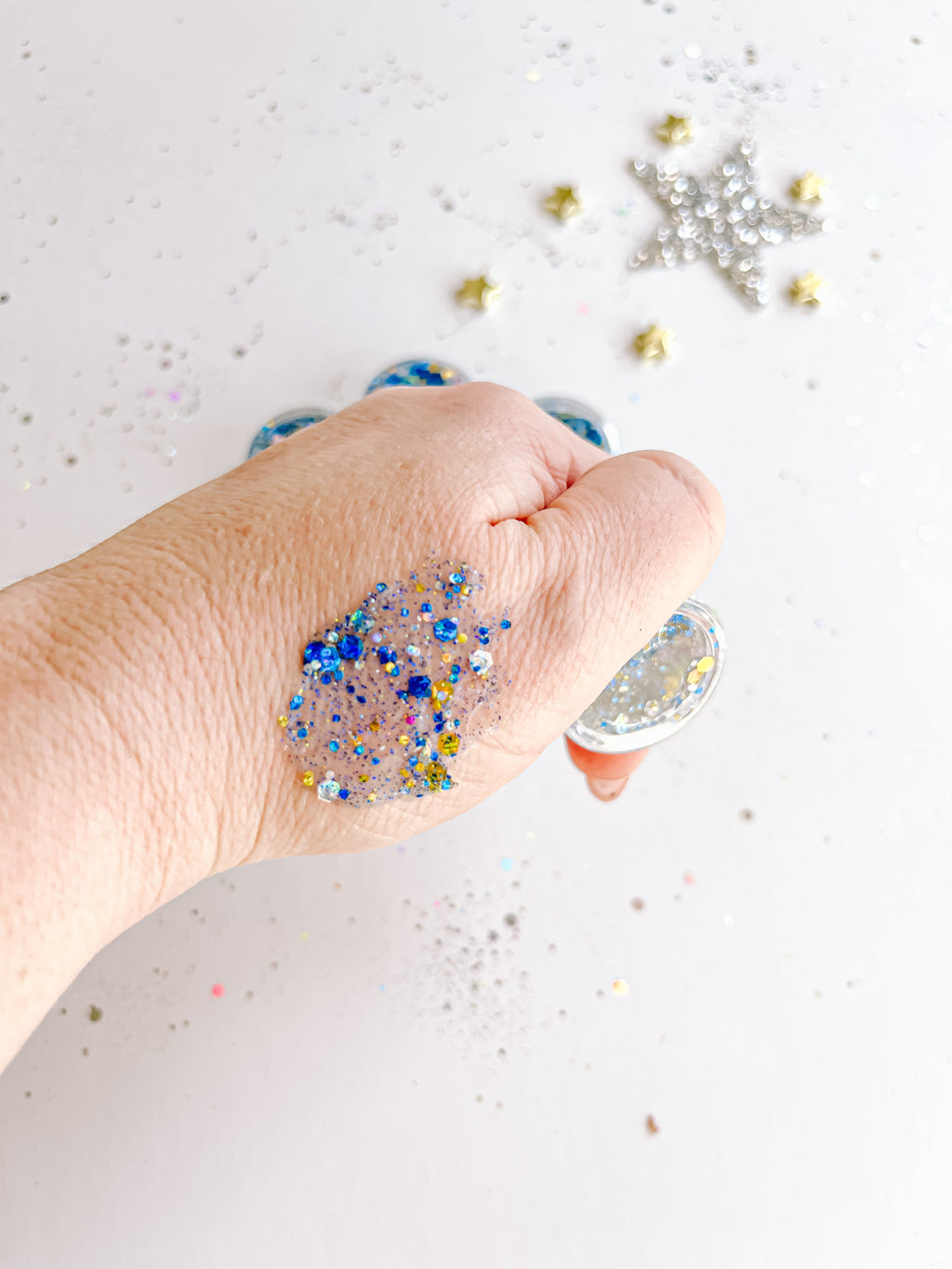 Blue Gold Silver Hair Glitter Gel