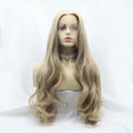 24" Lace Front Synthetic Wig in Ash Blonde, Long Wavy