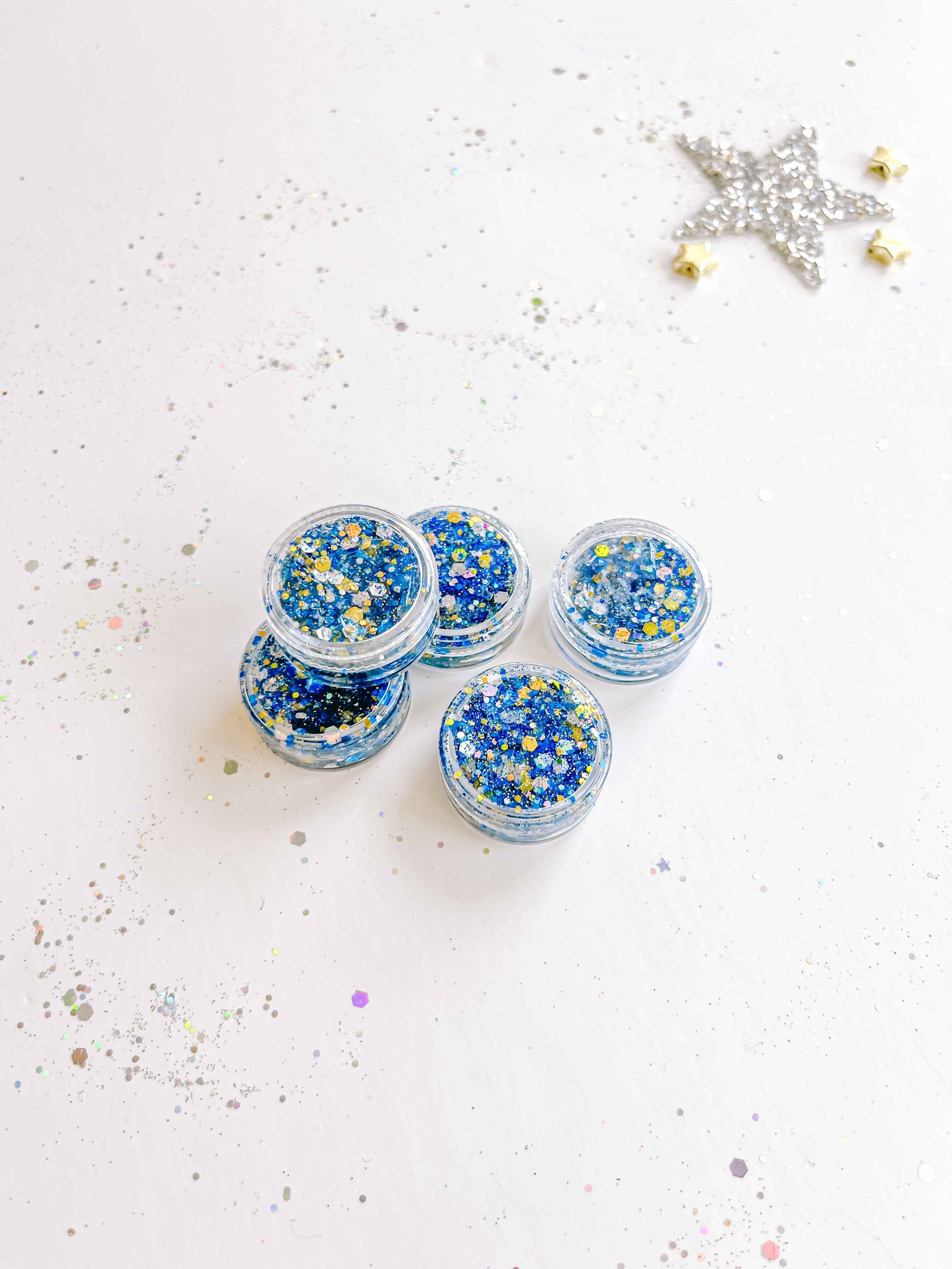 Blue Gold Silver Hair Glitter Gel