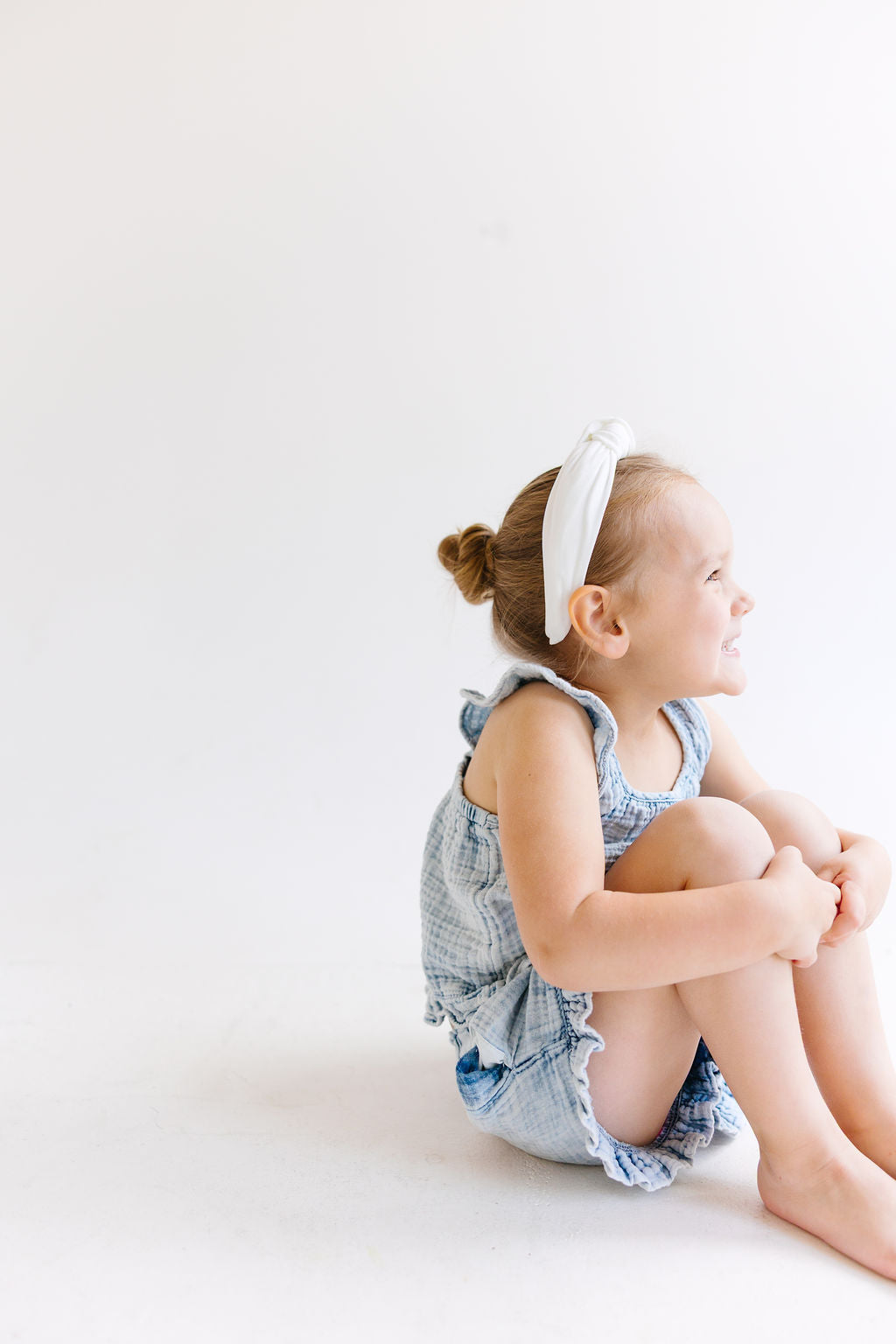 Blue Solid Knotted Headband