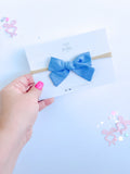 Blue Mini Pinwheel Bow