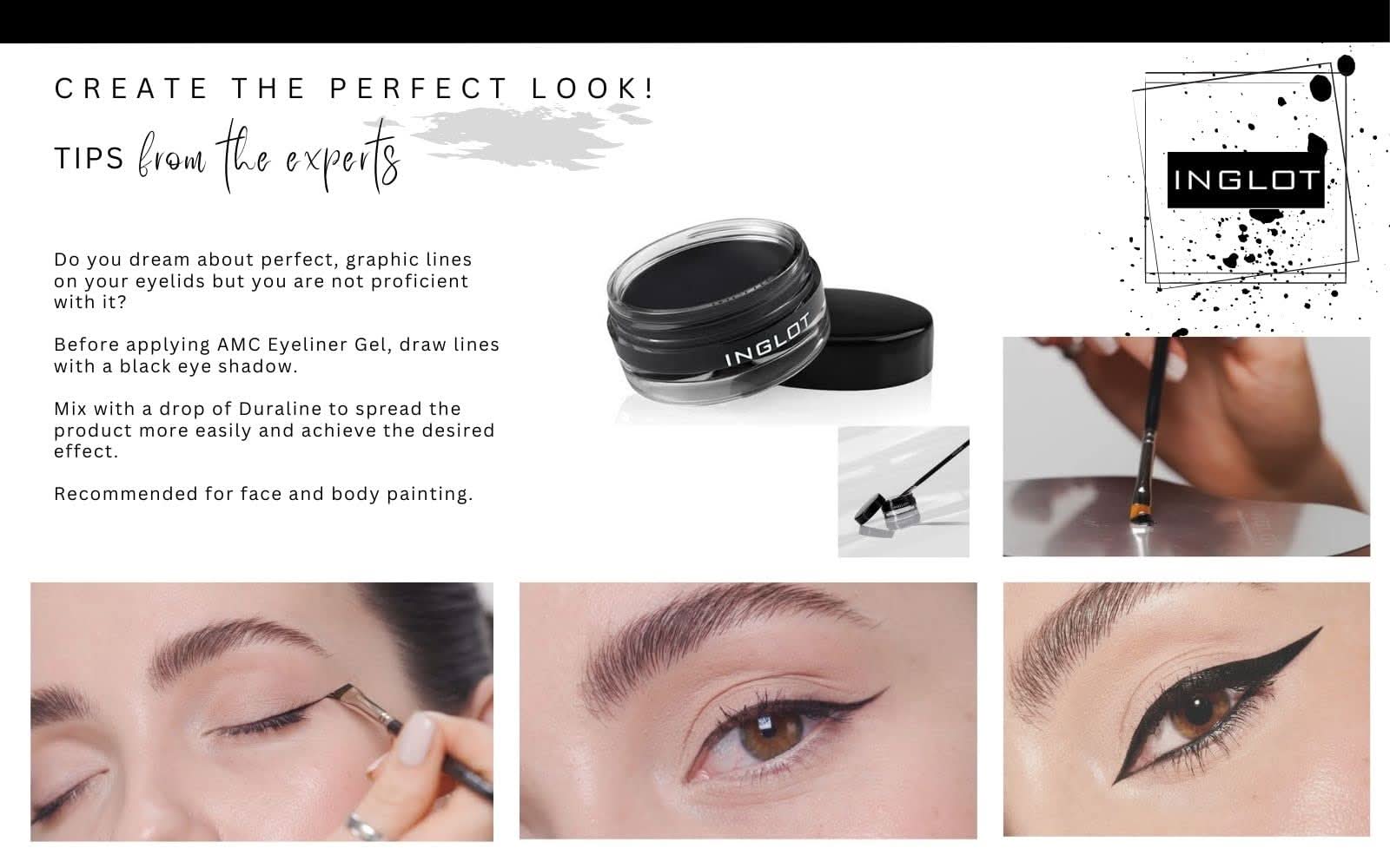 INGLOT AMC EYELINER + DURALINE BUNDLE 3 PIECE SET (GEL 77 + GEL 90 + Duraline)