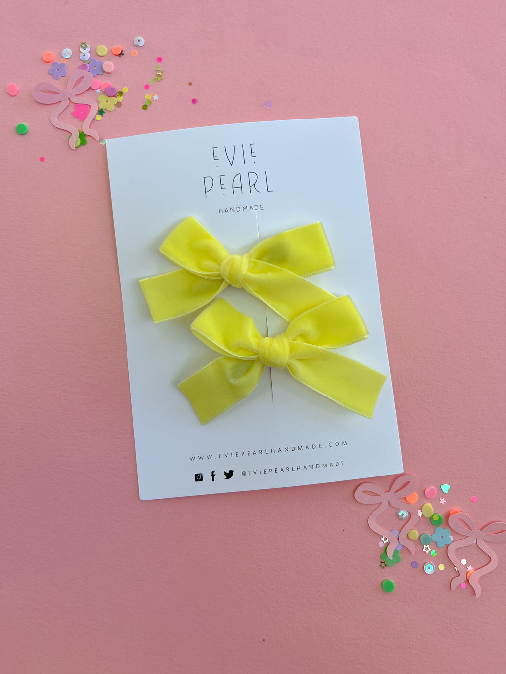 Lemon Drop Yellow Velvet Classic Pigtails