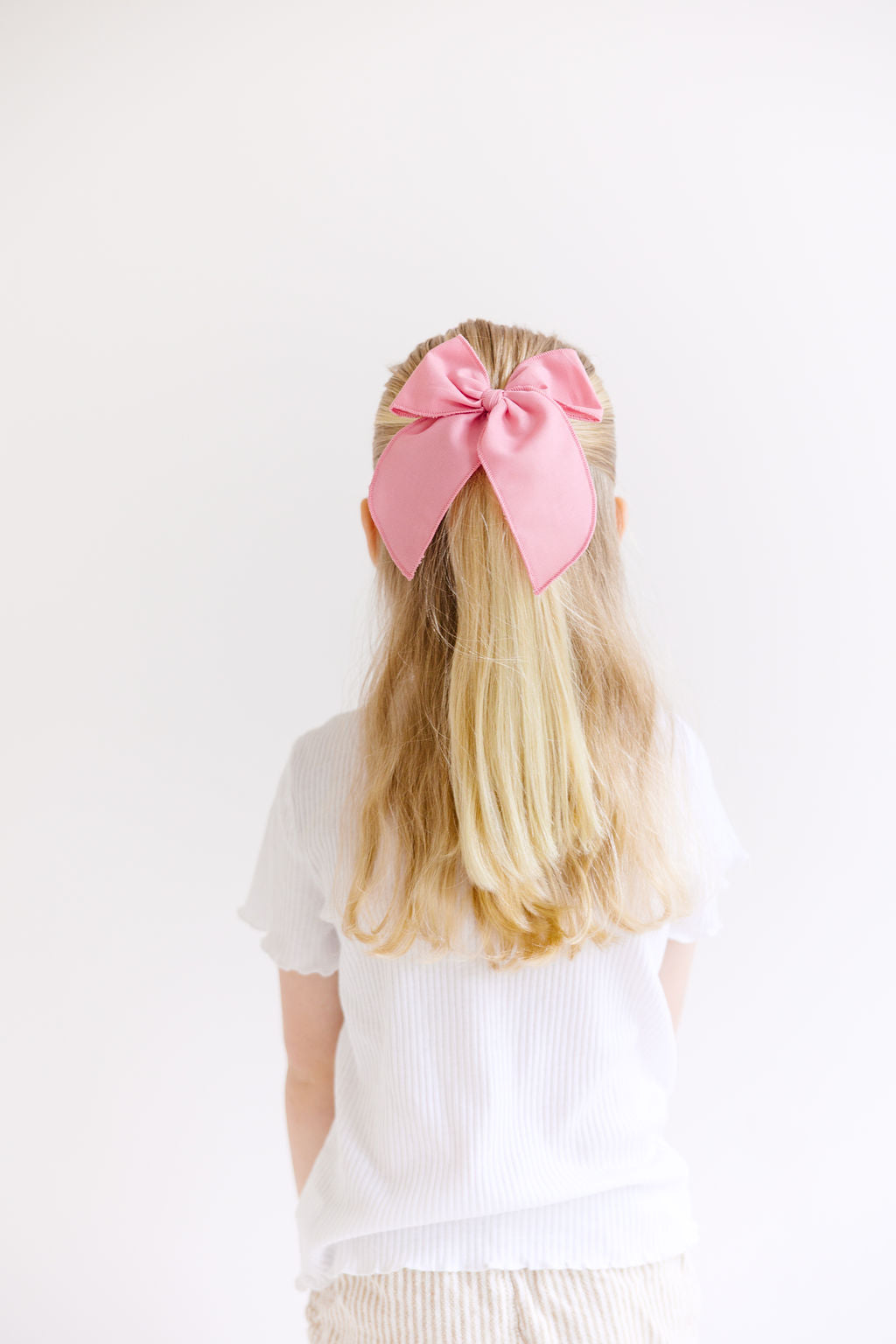 White Solid Oversized Bow