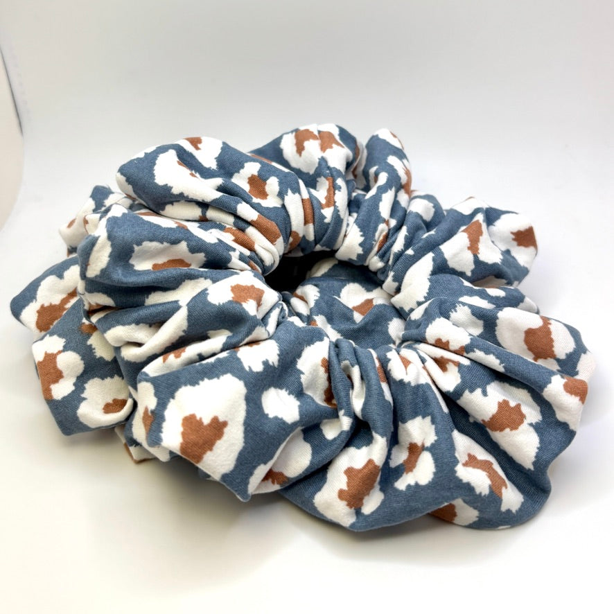 Blue Cheetah Scrunchie