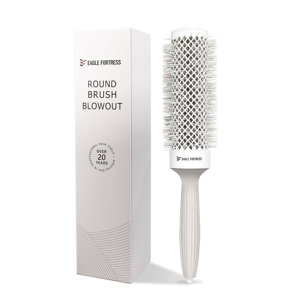 Eagle Fortress XL Ceramic + Ionic Round Hair Brush 1.69 in - Grey