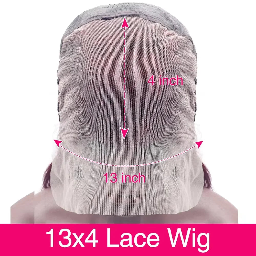 Wig cap with measurements on a white background. 200% - 220% - Super Thick and Full Burgundy human hair lace wig.