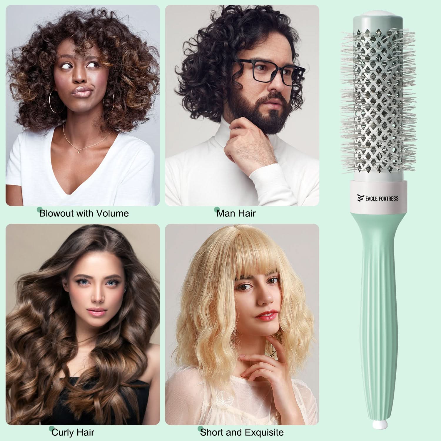 Eagle Fortress Professional Round Hair Brush 1.69 in